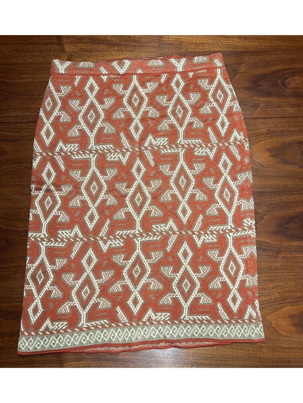 Peruvian Connection Pima Cotton Jacquard Geometric Skirt L